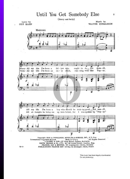 Until You Get Somebody Else Partitura
