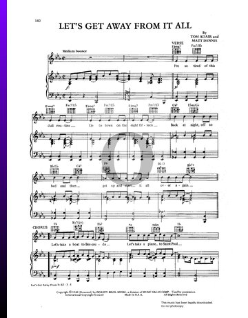 Let's Get Away From It All Sheet Music