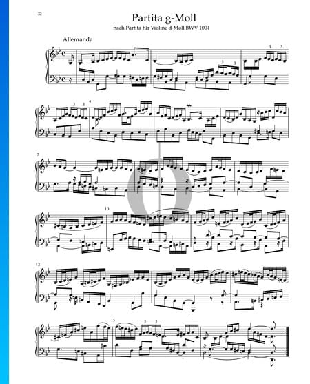 Partita en Sol mineur, BWV 1004: 1. Allemanda