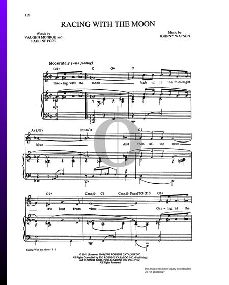 Racing With The Moon Musik-Noten