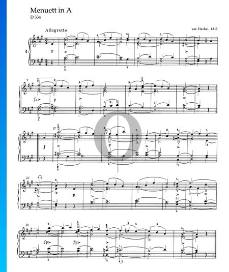 Minuet in A Major, D 334 Sheet Music
