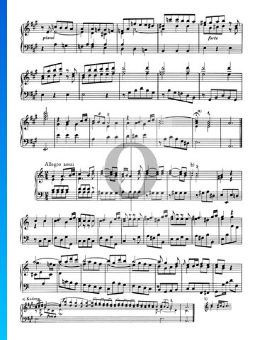 Sonata n.º 1, Wq 49: 3. Allegro assai Partitura
