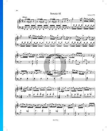 Sonata en fa mayor, P. XII: 44: 1. Allegro Partitura