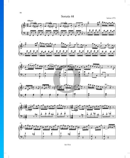 Sonata in F Major, P. XII: 44: 1. Allegro Sheet Music