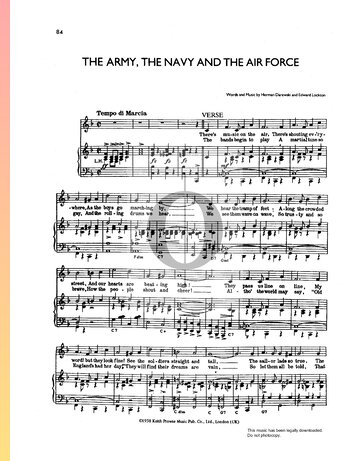The Army, The Navy and The Air Force Partitura