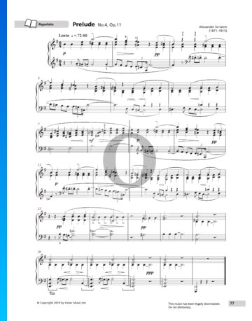 Prelude Op.11 No.4 Sheet Music
