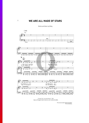 We Are All Made Of Stars Sheet Music