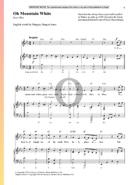 Oh Mountain White Sheet Music