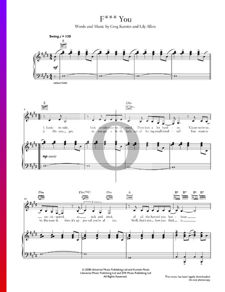 Fuck You Partitura