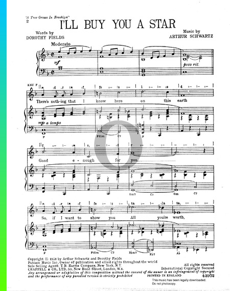 I'll Buy You A Star Musik-Noten