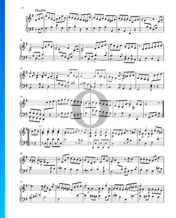Partita in e-Moll, BWV 1002: 8. Double Musik-Noten