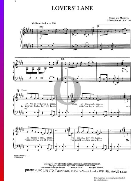 Lovers' Lane Sheet Music