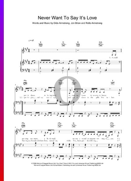 Never Want To Say It's Love Musik-Noten