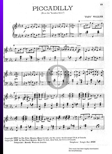 London Suite, 1. Piccadilly Partitura