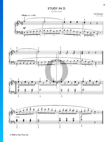 Etüde in D-Dur, Op. 599 Nr. 50 Musik-Noten