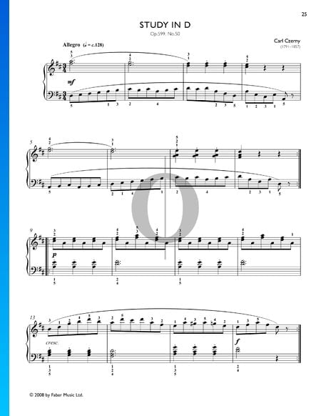 Etüde in D-Dur, Op. 599 Nr. 50 Musik-Noten
