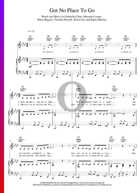Got No Place To Go Sheet Music