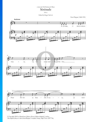Sérénade Partitura
