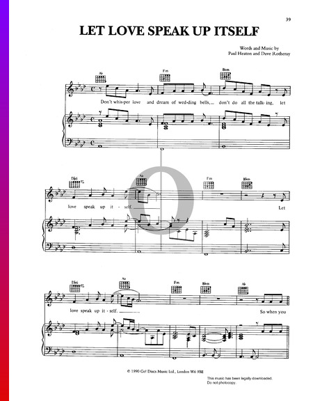 Let Love Speak Up Itself Musik-Noten
