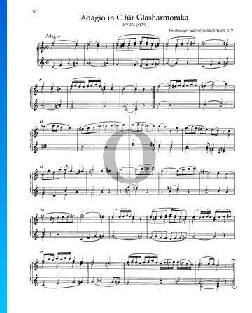 Adagio C-Dur für Glasharmonika, KV 356 (617a) Musik-Noten