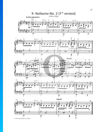 Partition Nocturne en Mi majeur, S.541a (192a)