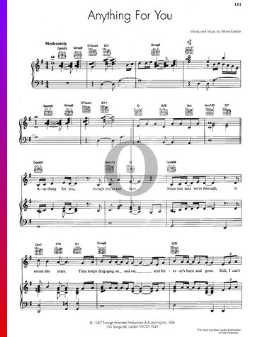 Anything For You Sheet Music