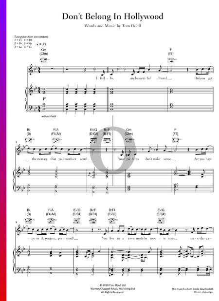 Don't Belong In Hollywood Musik-Noten