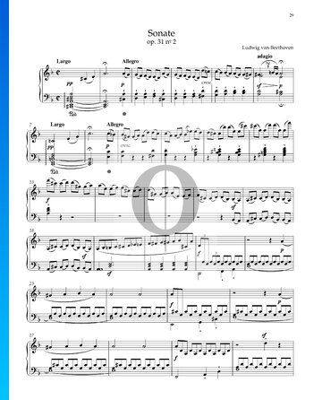 Partition Sonate n° 17 (La Tempête), Op. 31 No. 2: 1. Largo/Allegro