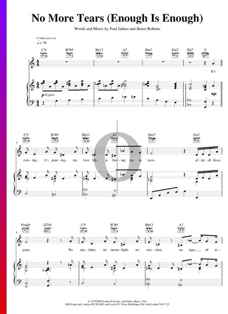 No More Tears (Enough Is Enough) Musik-Noten