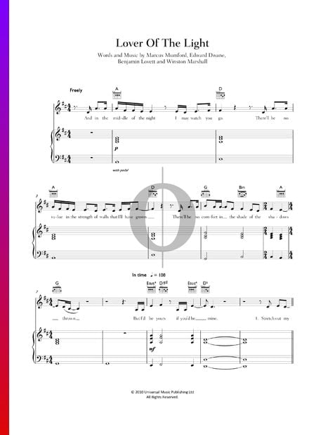 Lover Of The Light Sheet Music