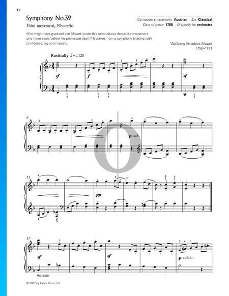 Sinfonie Nr. 39 in Es-Dur, KV 543: 3. Menuetto Allegretto (Trio)