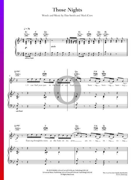 Those Nights Sheet Music
