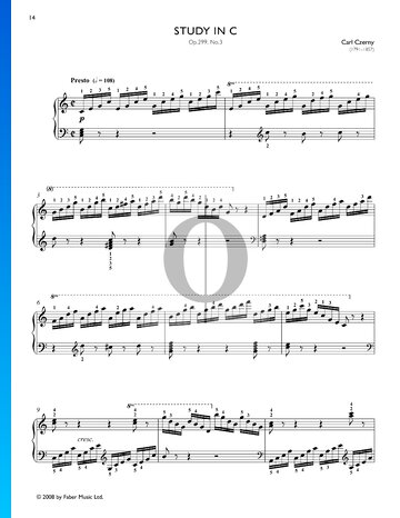 Etüde in C-Dur, Op. 299 Nr. 3 Musik-Noten