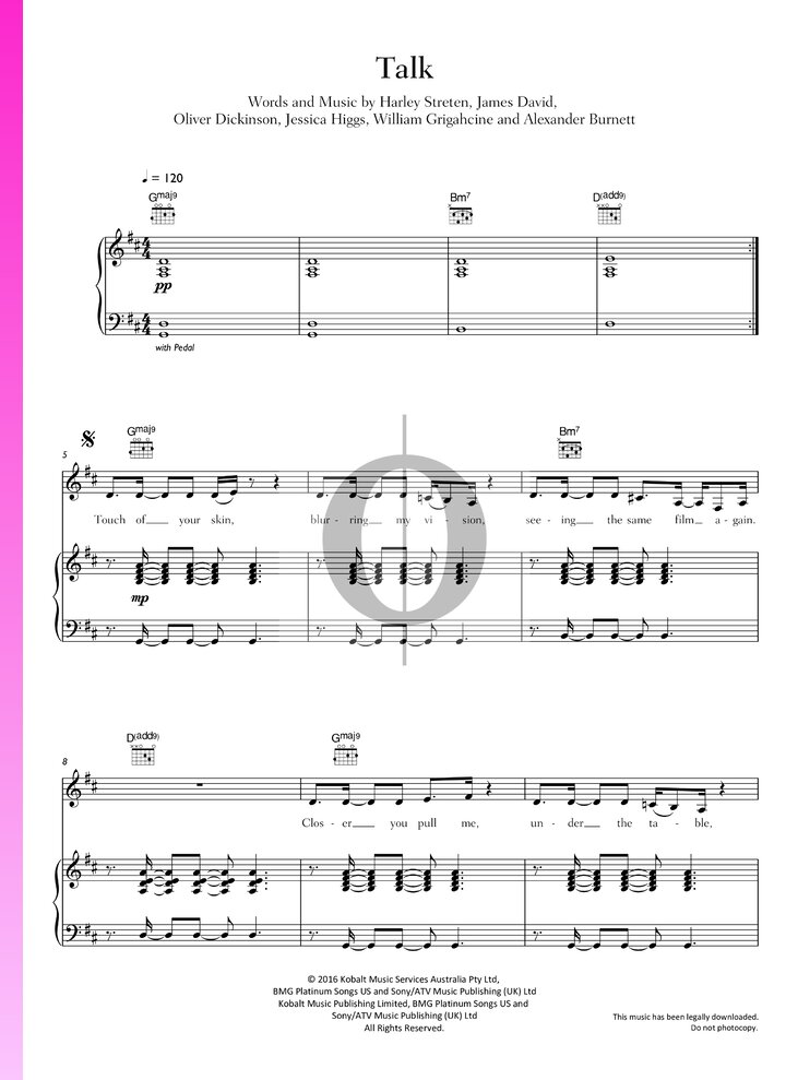 Talk (DJ Snake, George Maple) Piano Sheet Music - OKTAV