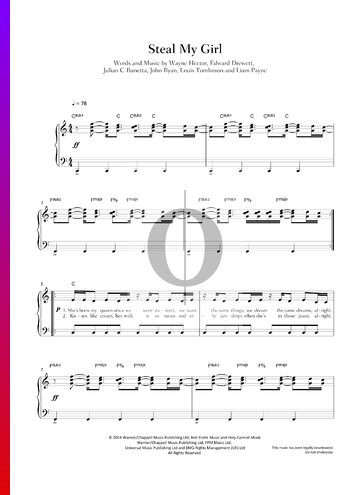Steal My Girl Partitura