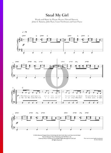 Steal My Girl Sheet Music, One Direction