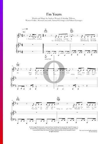 I'm Yours Sheet Music