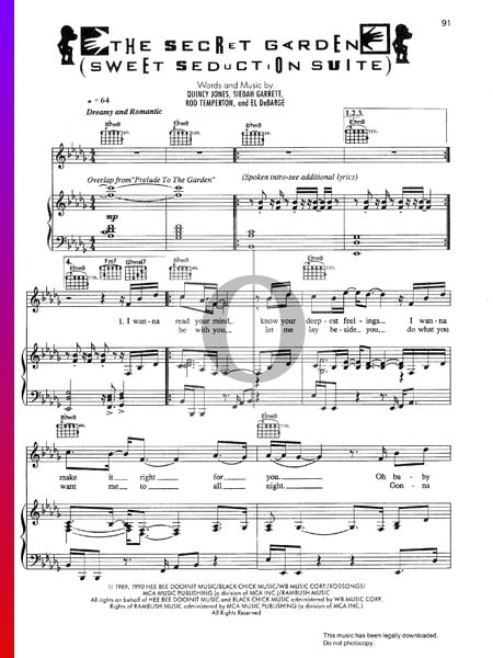 The Secret Garden (Sweet Seduction Suite) Musik-Noten
