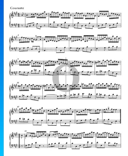 Suite A-Dur, HWV 454: 2. Courante Musik-Noten