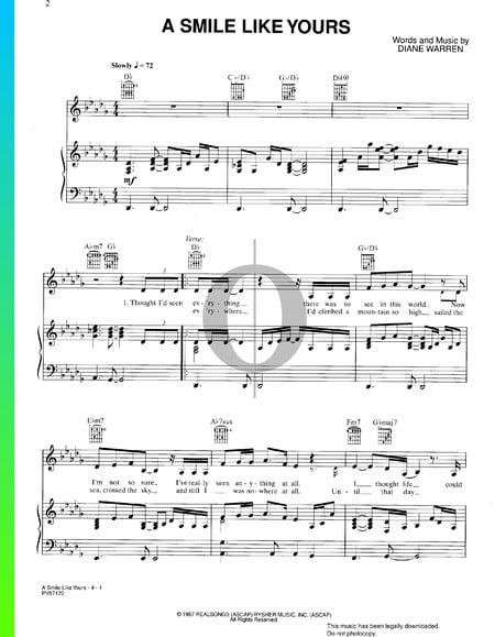 A Smile Like Yours Sheet Music