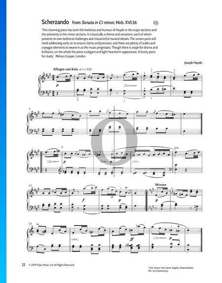 Sonata in C-sharp Minor, Hob. XVI:36 : 2. Scherzando Partitura
