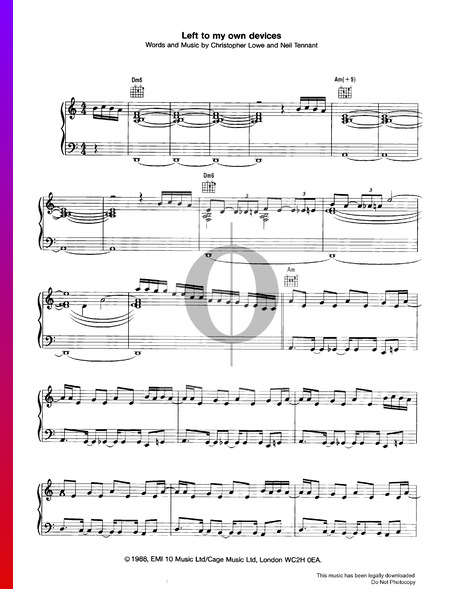 Left To My Own Devices Partitura