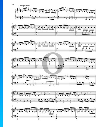 Sonata in G Major, BWV 1005: 3. Allegro assai Spartito