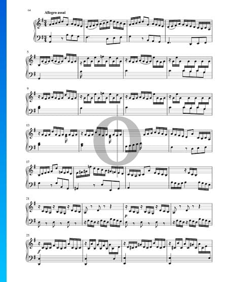 Sonate in G-Dur, BWV 1005: 3. Allegro assai Musik-Noten