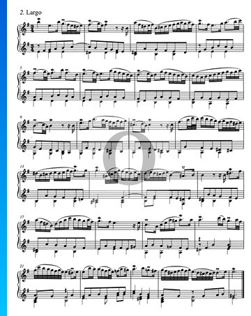 Concierto en sol mayor, BWV 973: 2. Largo Partitura