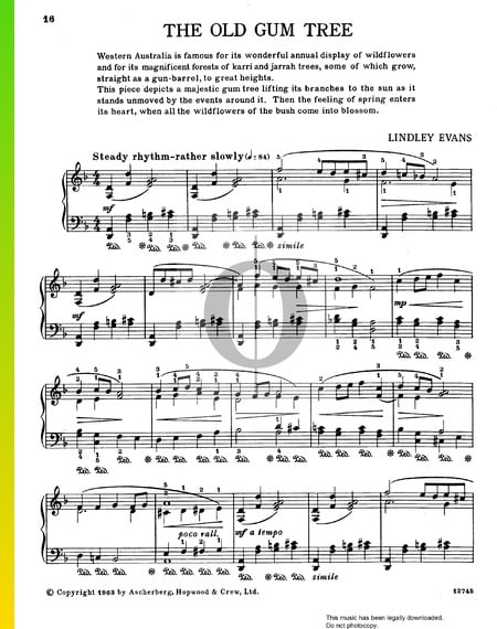 The Old Gum Tree Partitura