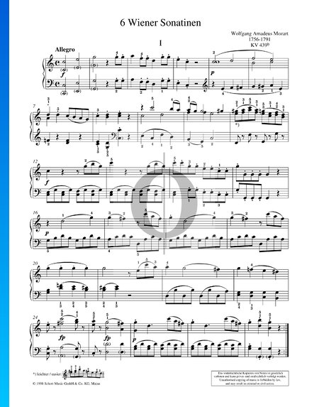 6 Viennese Sonatinas, KV 439b: No. 1 Sonatina in C Major