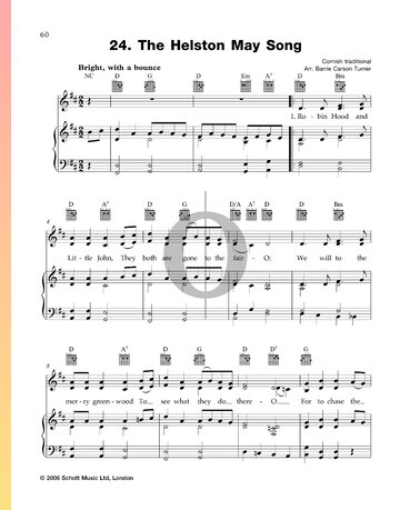 The Helston May Song Sheet Music