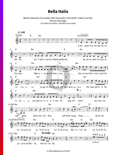 Bella Italia Sheet Music