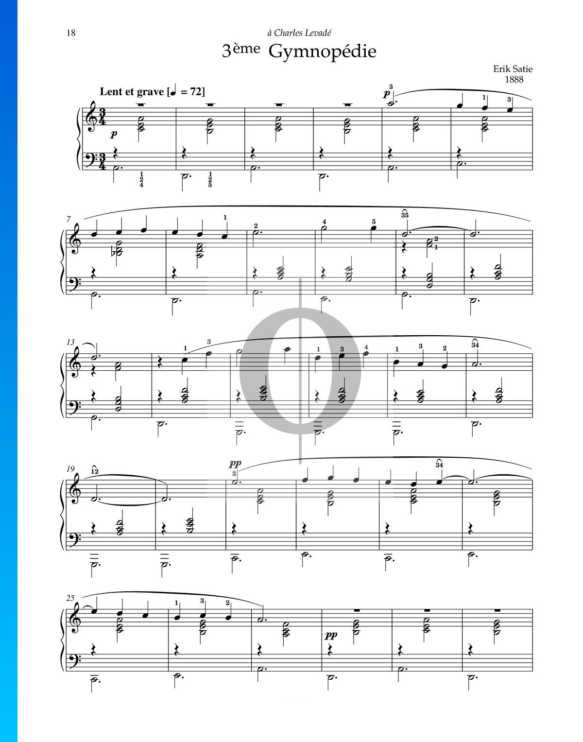 ▷ Partition Gymnopédie N°3 » Erik Satie (Piano solo) - OKTAV